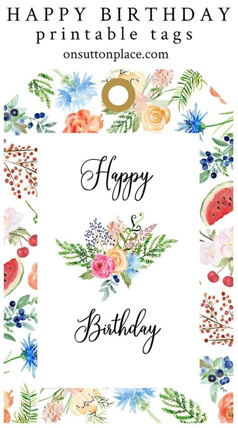 There's a reason the tradition of birthday cards has endured. Happy Birthday Free Printable Gift Tags | Happy birthday ...