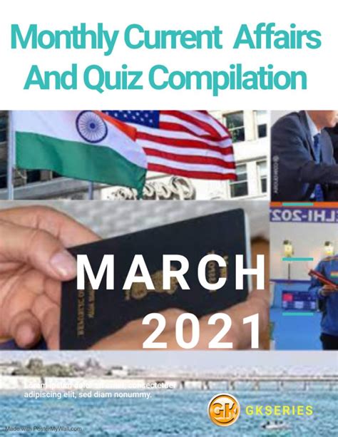 Monthly Current Affairs And Quiz Compilation March 2021 Shop