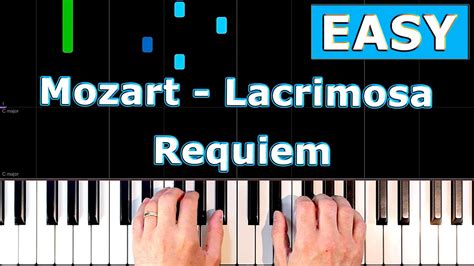 Mozart Lacrimosa Requiem Easy Piano Tutorial Sheet Music Youtube