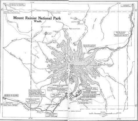 Map Of Mt Rainier Park Mt Rainier National Park Rainier National
