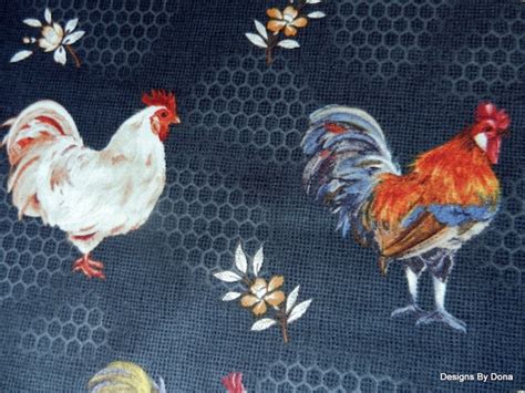 One Yard Cut Quilt Fabric Roosters Flowers And By Designsbydona