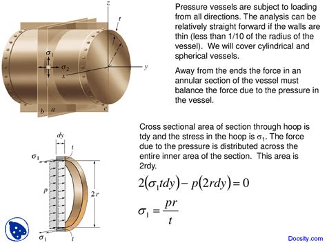 Pressure Vessels Mechanics Of Materials Lecture Slides Docsity