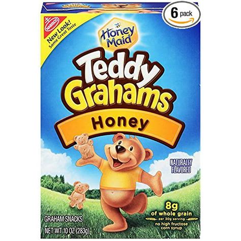 6 Packs Teddy Grahams Snacks Honey 10 Ounce Boxes