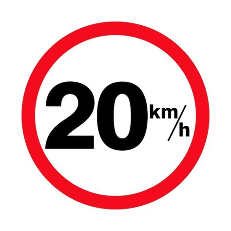 Premium Vector Isolated Road Maximum Speed Limit Sign 20 Km Per H