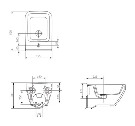 Cersanit Crea Bidet Wiszący Prostokątny 52 X 355 Cm Biały K114 010