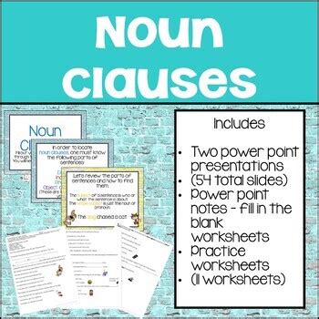 A noun clause is a subordinate clause in a complex sentence that acts as a noun. Noun Clauses by Southern Sweet Tea Teachin' | Teachers Pay ...