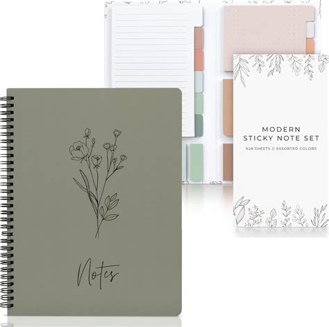 Zicoto Aesthetic Spiral Notebook Journal And Pastel Sticky