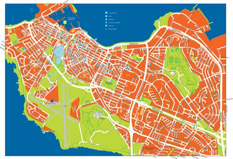 Large Detailed Road And Tourist Map Of Reykjavik City Center Reykjavik