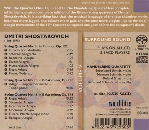 Mandelring Quartett Complete String Quartets Vol V Super Audio CD