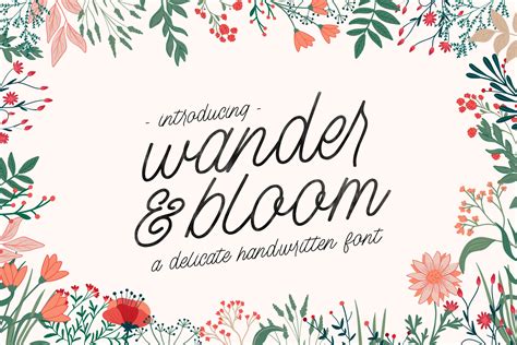 Wander And Bloom Font Script Fonts Handwriting Fonts Cursive Fonts