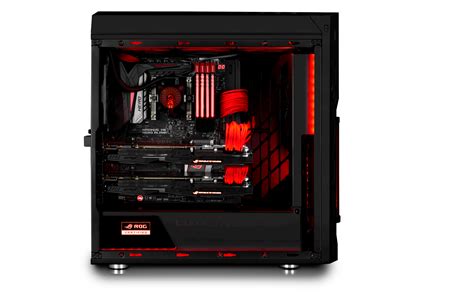 Deepcool Genome Rog Atx Case With 360mm Lcs Black With Red Helix Asus