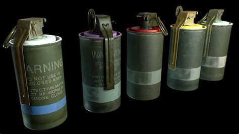Artstation M18 And M83 Smoke Grenades Game Assets