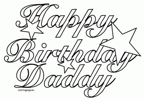 Gambar Happy Birthday Daddy Printable Coloring Page Home Pages Dad Di