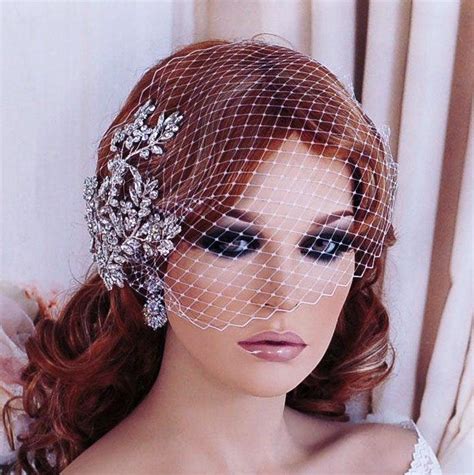 wedding headpiece bird cage veil bridal birdcage veil hair comb crystal hairpiece accessory