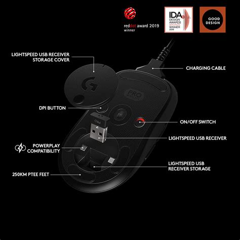 Logitech G Pro Wireless Gaming Mouse Hero 25k Sensor 25600 Dpi Rgb