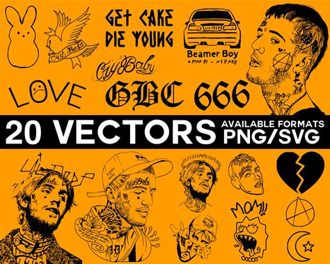 Lil Peep Vector Pack Svg Png Lil Peep Clip Art Digital Files