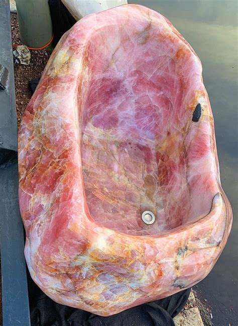 Rose Quartz Bath Tub At Tucson Gem Show Crystal Furniture Crystals