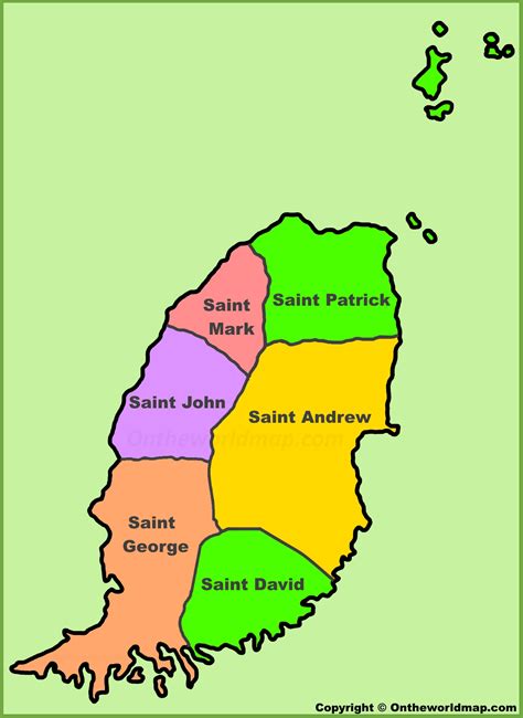 Grenada Parish Map - Administrative map of Grenada - Ontheworldmap.com