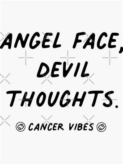 angel face devil thoughts cancer funny quote astrology zodiac horoscope sticker for sale by