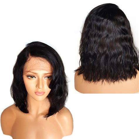 Wavy Lace Front Bob Wigs Short Full Lace Wig With Baby Hair Side Part