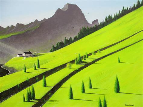 Green Mountain Painting By Don Henry Fine Art America
