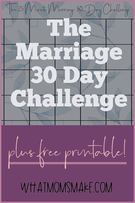 The 25 Minute Marriage 30 Day Challenge In 2021 Marriage Challenge