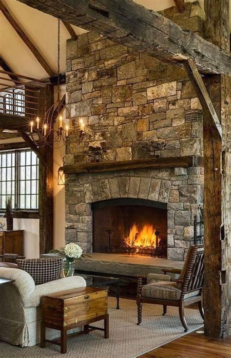 Beautiful Stone Farmhouse Fireplace Ideas