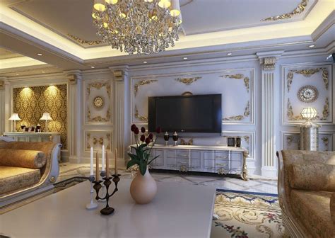 European Style Luxury Living Room Interior Design With Arches Luxury