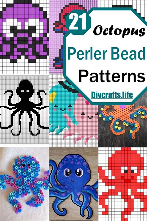 21 Fun Octopus Perler Bead Patterns Diy Crafts