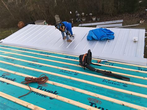 Brand New Standing Seam Metal Roof With Galvanized Paint Job