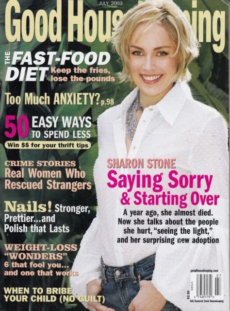 Good Housekeeping 2003 Magazine Sharon Stone Starting Over After Near