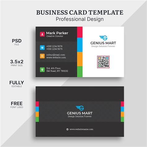 Premium Psd Colorful Business Card Template