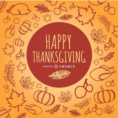 Happy Thanksgiving Doodles Vector Download