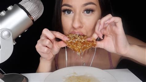 asmr eating raw honeycomb sticky satisfying mouth sounds youtube