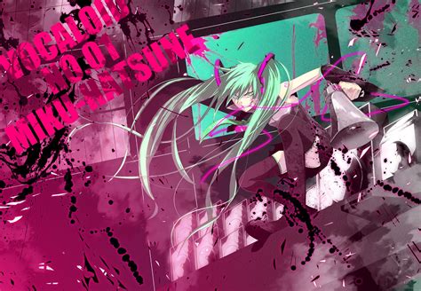 Wallpaper Illustration Anime Girls Vocaloid Hatsune Miku Pink