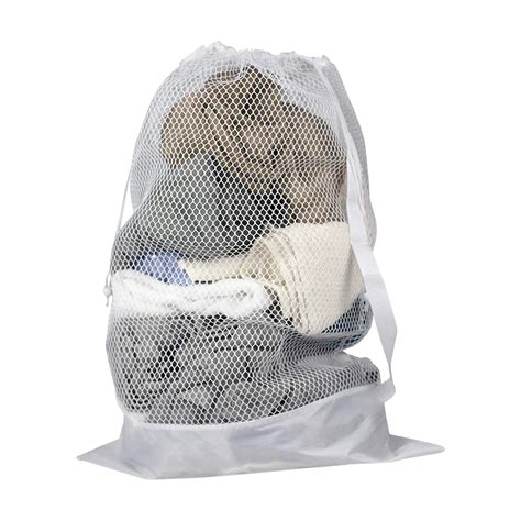 Sunbeam Mesh Nylon Laundry Bag With Handle And Drawstring