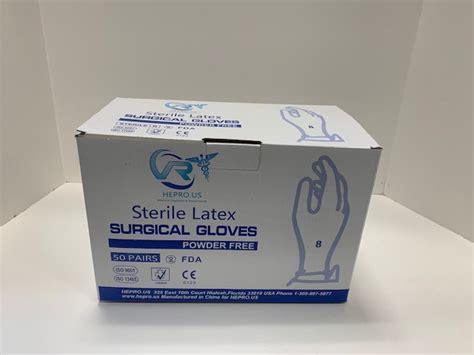 Sterile Latex Surgical Gloves Size Pairs To A Box Hepro