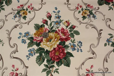 47 Vintage Cabbage Rose Wallpaper