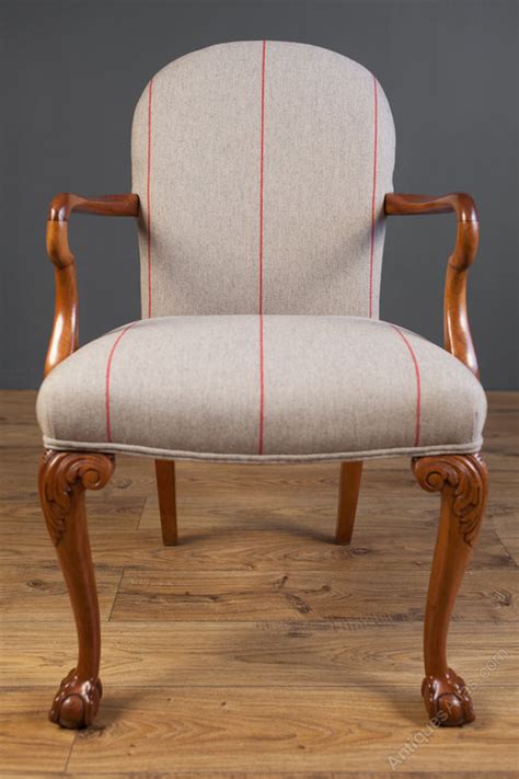 Carved walnut queen anne armchair. Queen Anne Style Armchair - Antiques Atlas