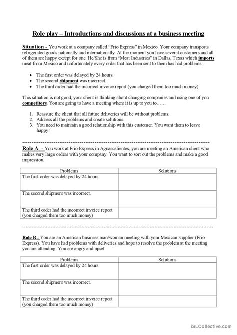Business Meeting English Esl Worksheets Pdf And Doc