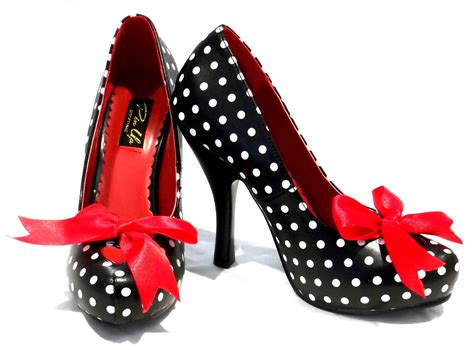 womens new pinup pin up couture shoes polka dot stilettos rockabilly swing heels ebay