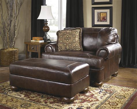 Buy Ashley Axiom Living Room Set 4 Pcs In Walnut Leather Online