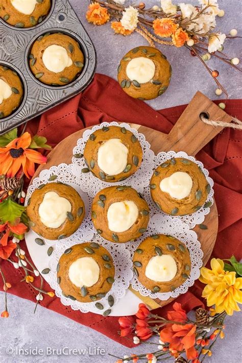 Pumpkin Cream Cheese Muffins A Cheesecake Filling In The Center Of