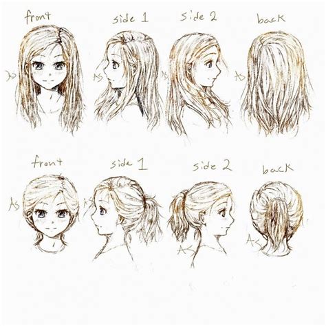 Hairstyles Girls Drawing How To Draw Anime And Manga Hair Female