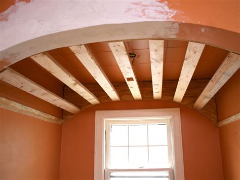 You can also choose to make a lower ceiling for your entrance or for your bathroom to give more concentration or install a lighting system without forget obviously it is necessary to make a statement: How to Create a Barrel Ceiling in Small Nook | HGTV
