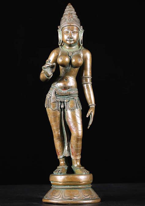 Sold Bronze Parvati As Shivakami Statue B Hindu Gods Buddha Statues