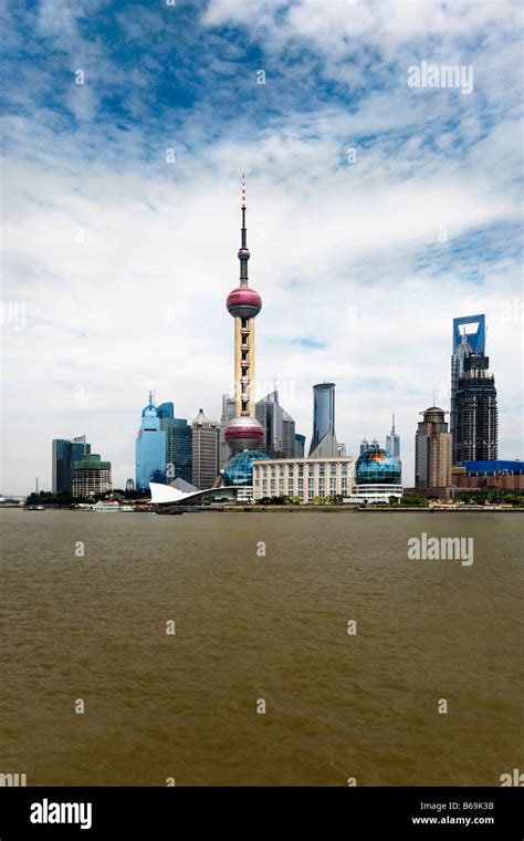 Buildings At The Waterfront Oriental Pearl Tower Lujiazui Huangpu