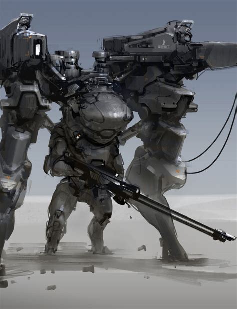 Bassmen Power Armor Sci Fi Concept Art Mech