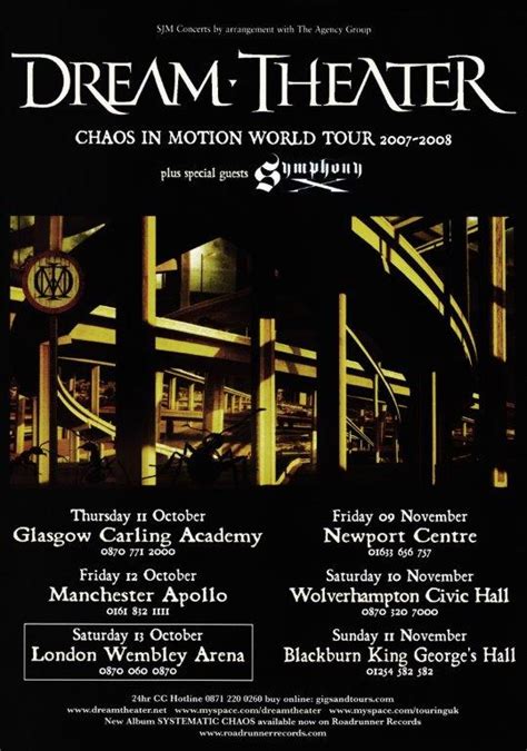 Dream Theater Chaos In Motion 2007 Uk Tour Poster Print Prints4u