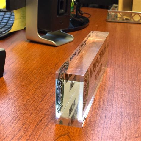 Personalized Desk Name Plate Glass Custom Office Name Sign Glass